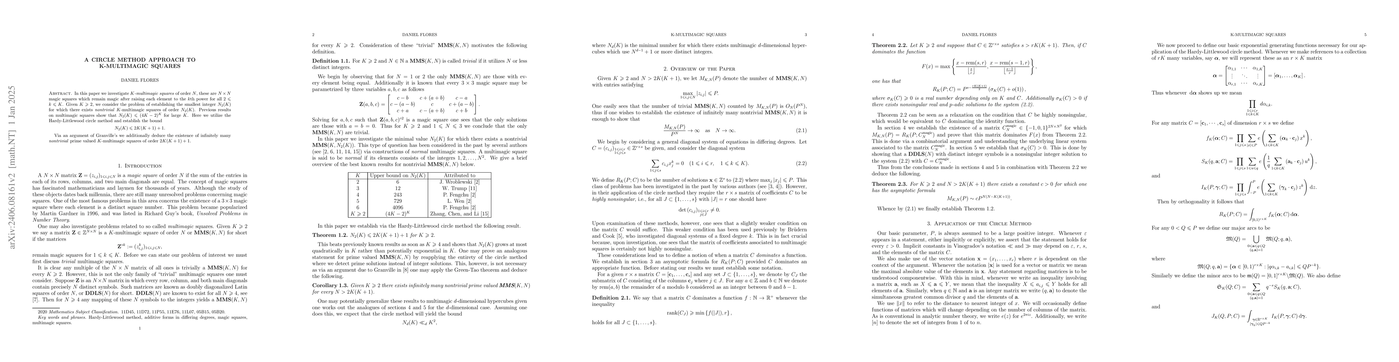 Thumbnail for A circle method approach to K-multimagic squares