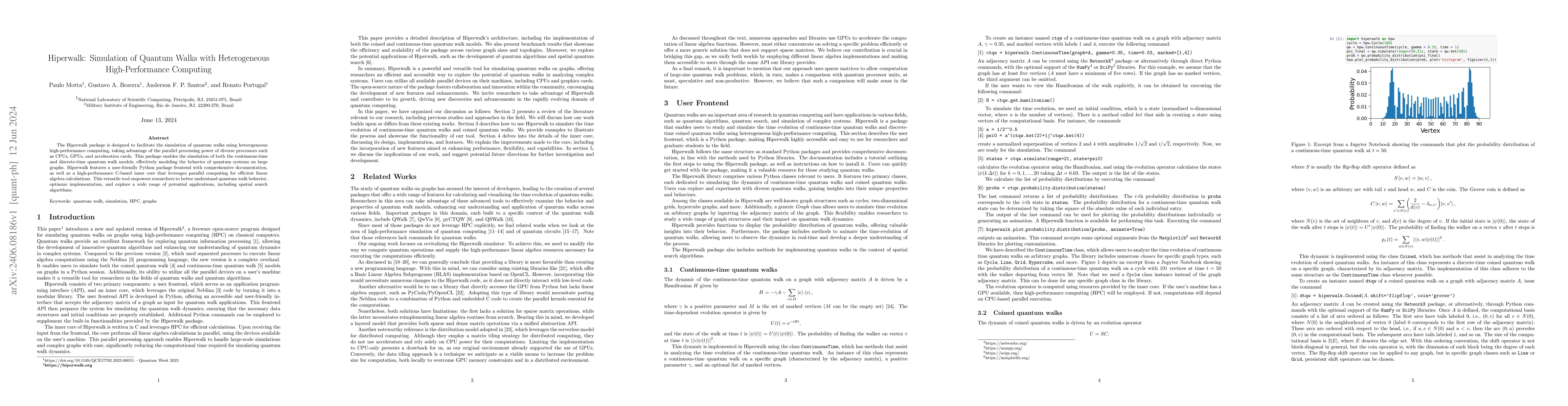 Thumbnail for Hiperwalk: Simulation of Quantum Walks with Heterogeneous
  High-Performance Computing