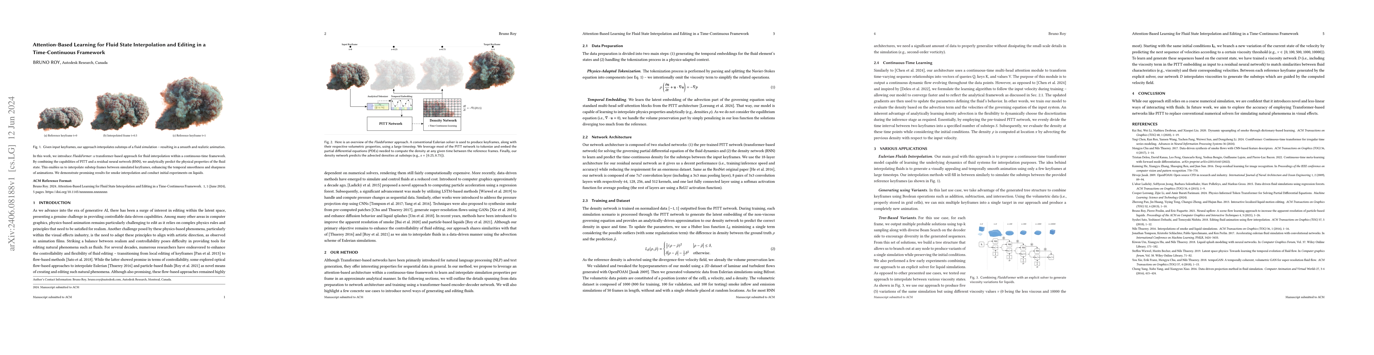 Thumbnail for Attention-Based Learning for Fluid State Interpolation and Editing in a
  Time-Continuous Framework