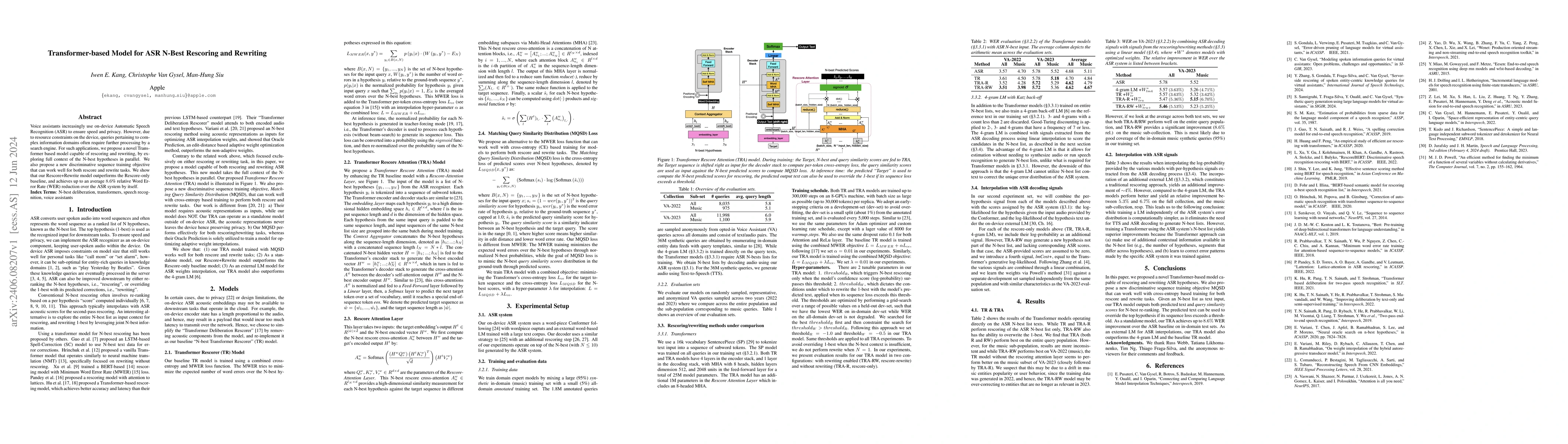 Thumbnail for Transformer-based Model for ASR N-Best Rescoring and Rewriting