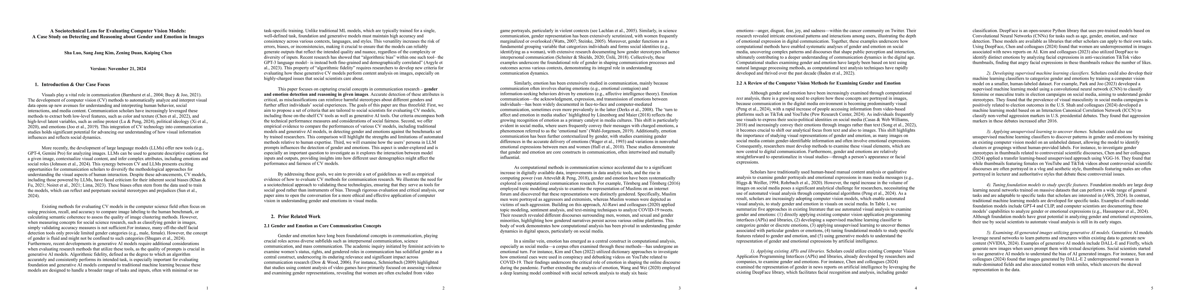 Thumbnail for A Sociotechnical Lens for Evaluating Computer Vision Models: A Case
  Study on Detecting and Reasoning about Gender and Emotion