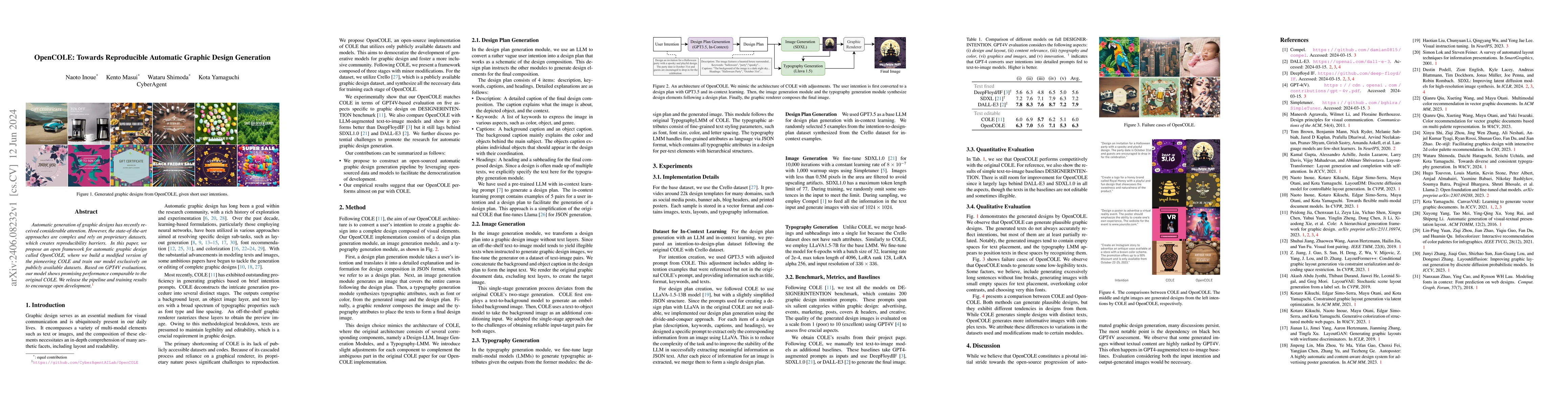 Thumbnail for OpenCOLE: Towards Reproducible Automatic Graphic Design Generation