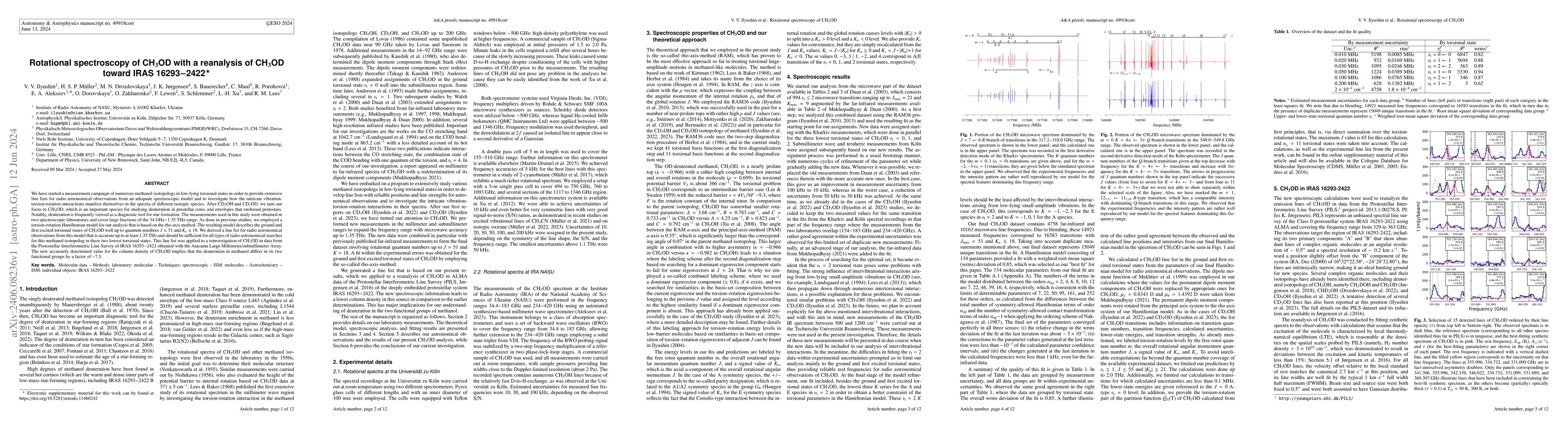 Thumbnail for Rotational spectroscopy of CH$_3$OD with a reanalysis of CH$_3$OD toward
  IRAS 16293$-$2422