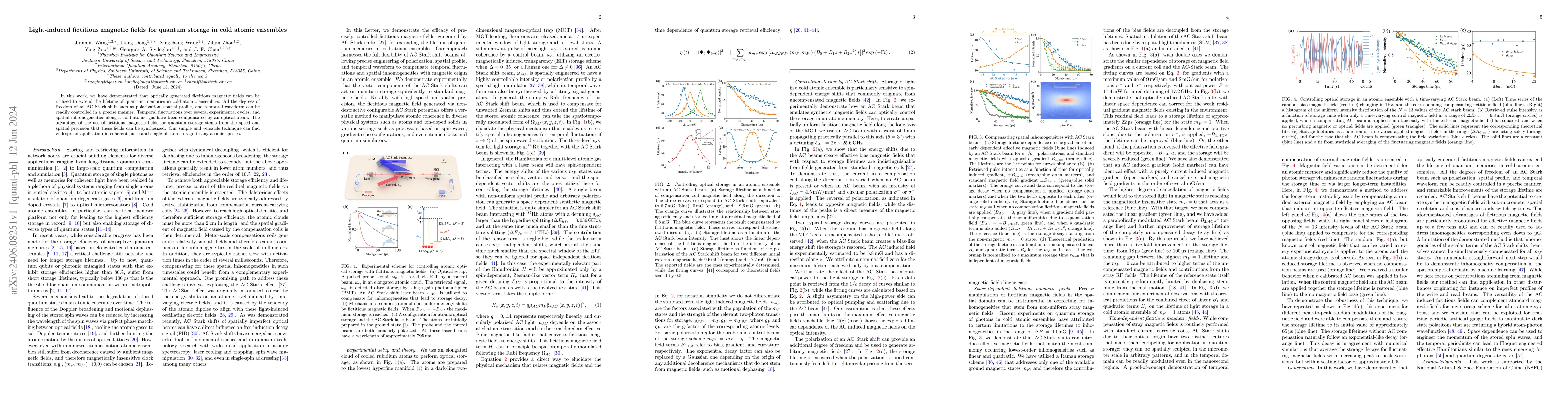 Thumbnail for Light-induced fictitious magnetic fields for quantum storage in cold
  atomic ensembles