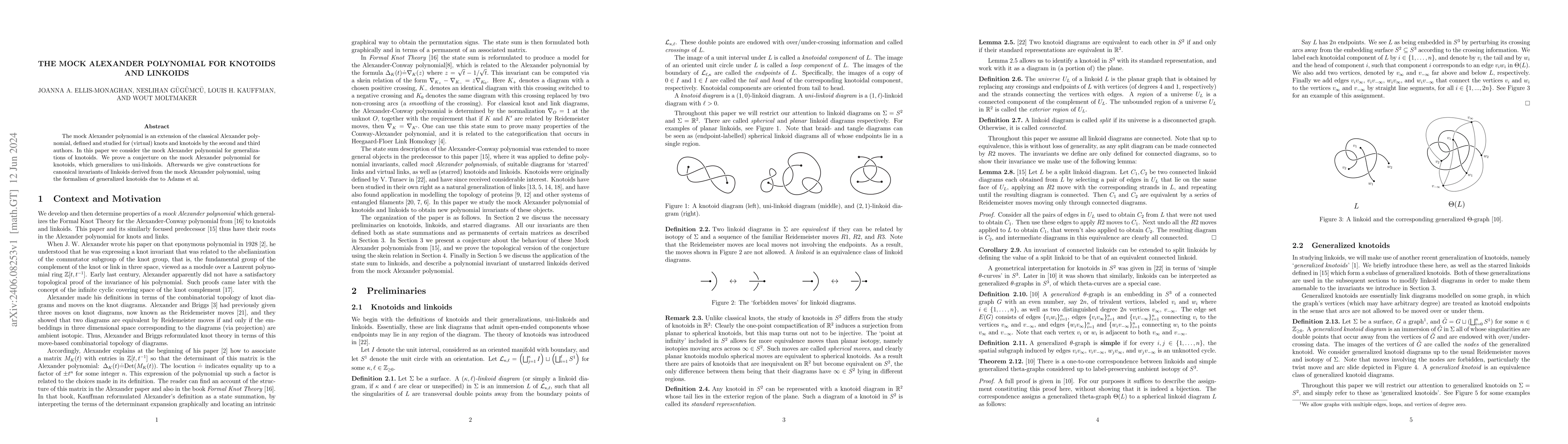 Thumbnail for The Mock Alexander Polynomial for Knotoids and Linkoids
