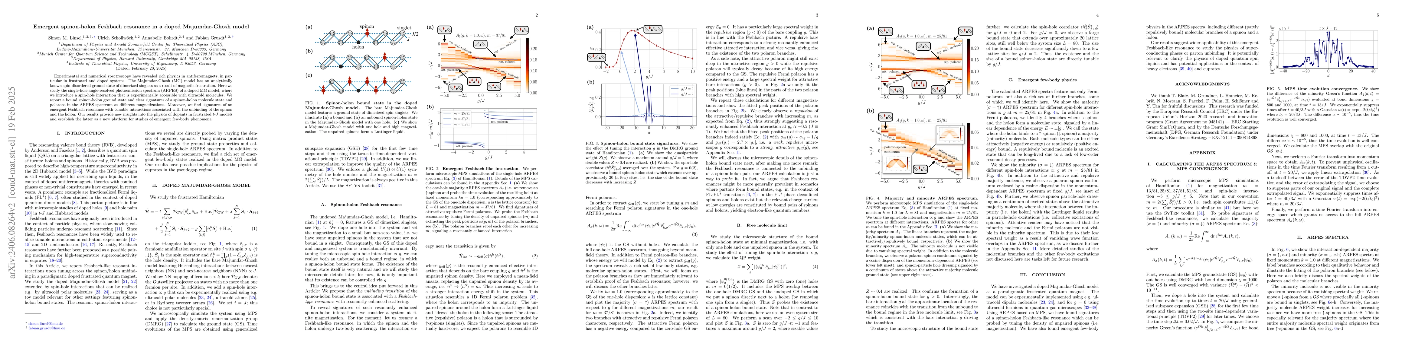 Thumbnail for Emergent spinon-holon Feshbach resonance in a doped Majumdar-Ghosh model