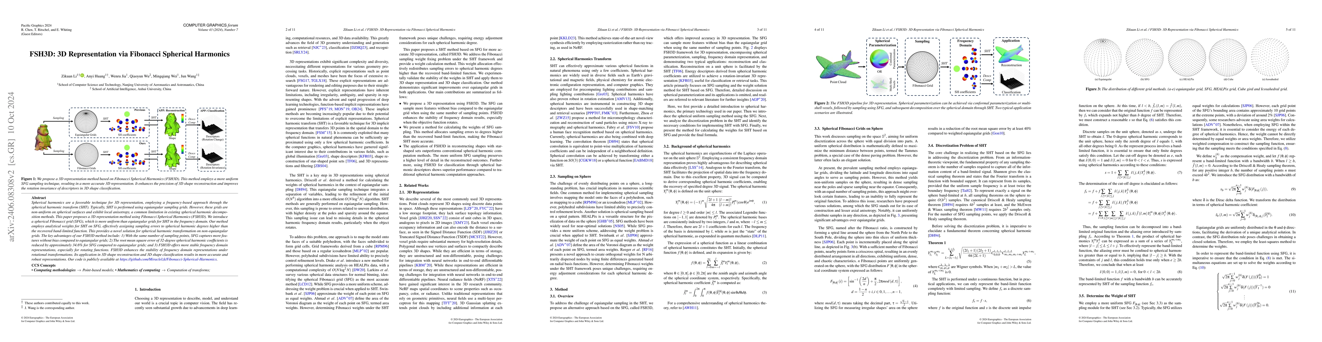 Thumbnail for FSH: 3D Representation via Fibonacci Spherical Harmonics