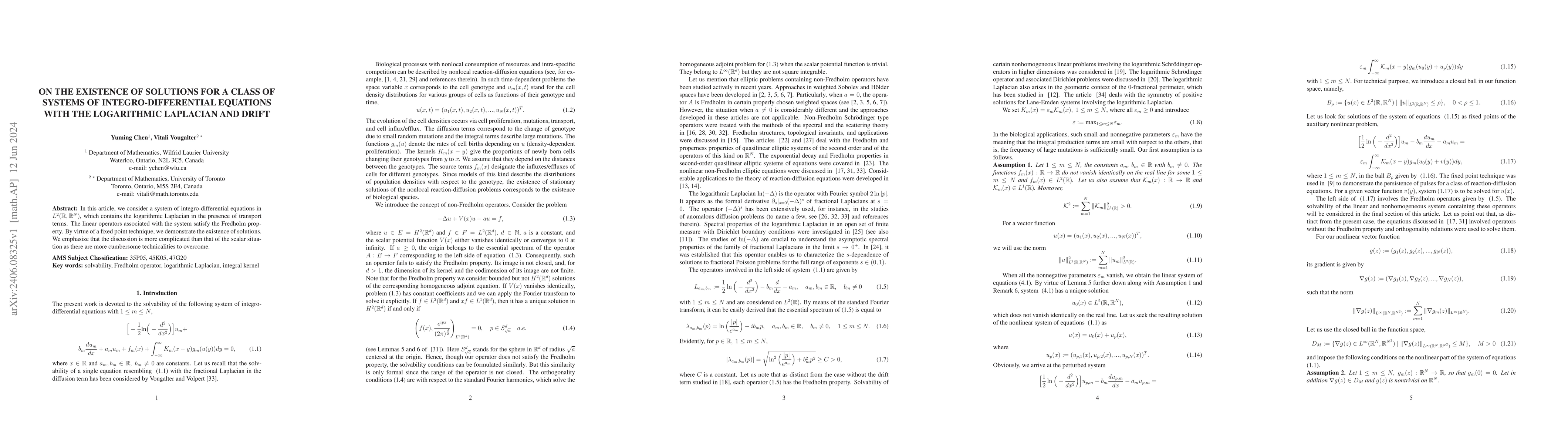 Thumbnail for On the existence of solutions for a class of systems of
  integro-differential equations with the logarithmic Laplacian and drift