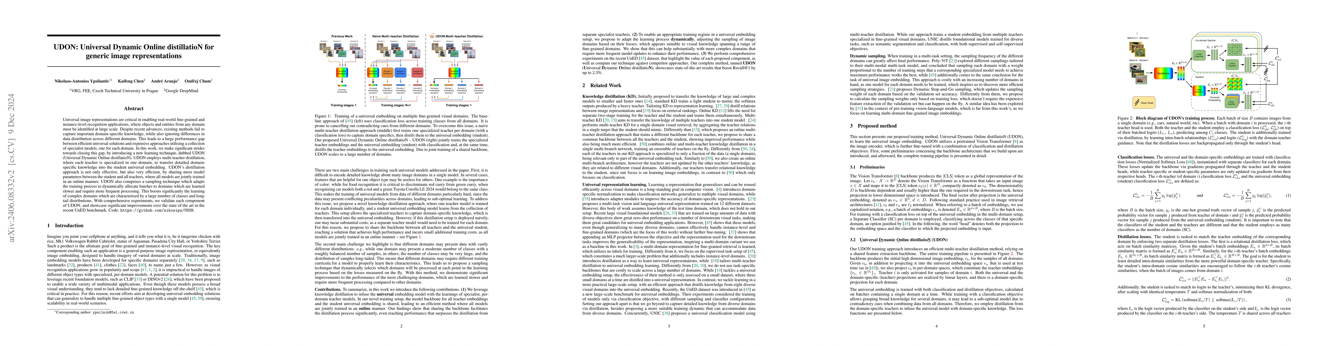 Thumbnail for UDON: Universal Dynamic Online distillatioN for generic image
  representations