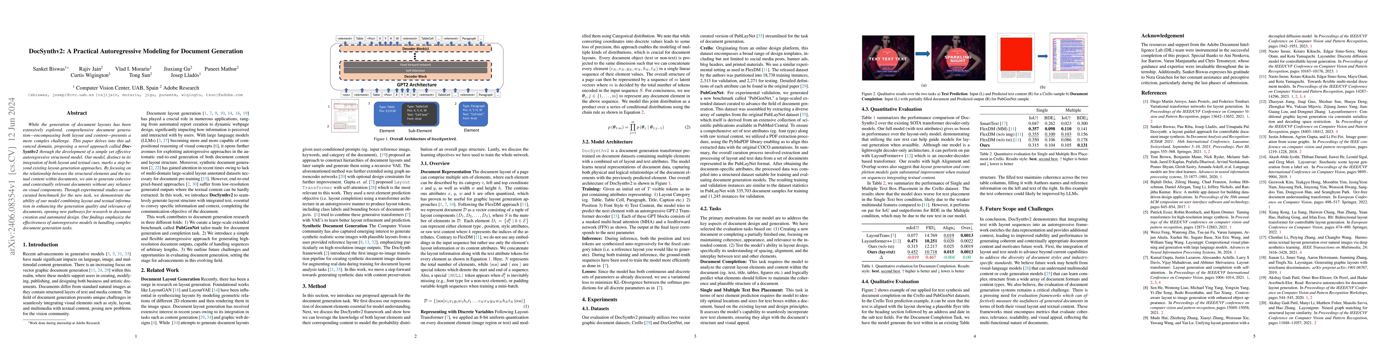 Thumbnail for DocSynthv2: A Practical Autoregressive Modeling for Document Generation