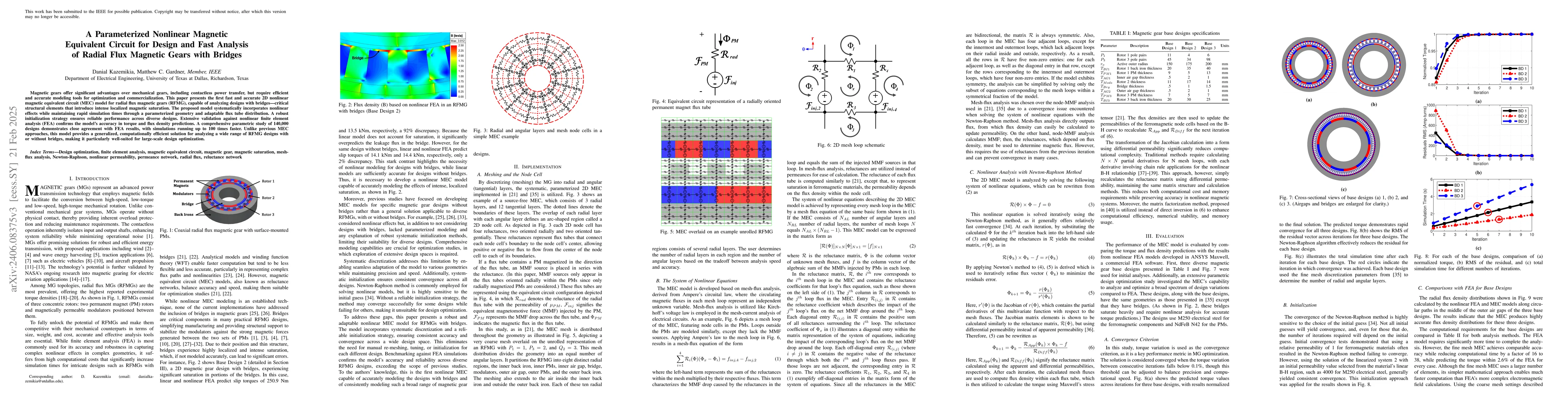 Thumbnail for A Parameterized Nonlinear Magnetic Equivalent Circuit for Design and
  Fast Analysis of Radial Flux Magnetic Gears