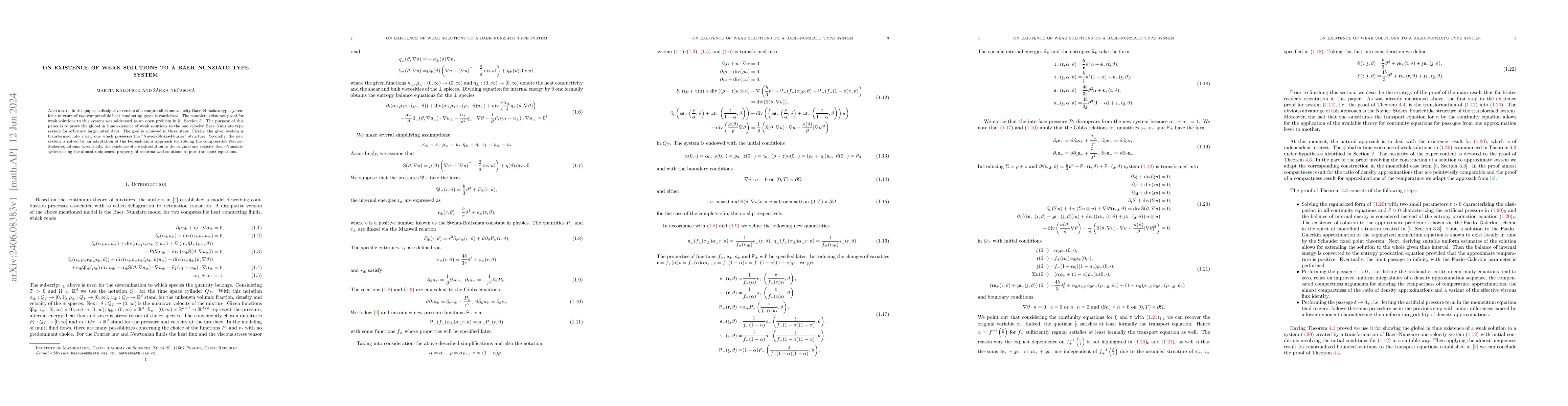 Thumbnail for On existence of weak solutions to a Baer-Nunziato type system