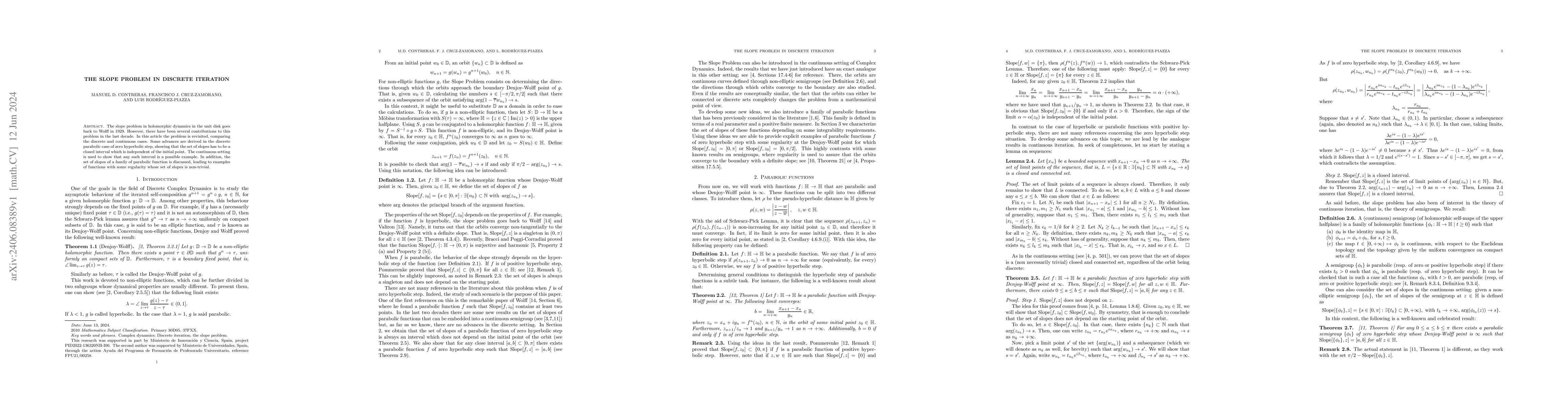 Thumbnail for The Slope Problem in Discrete Iteration