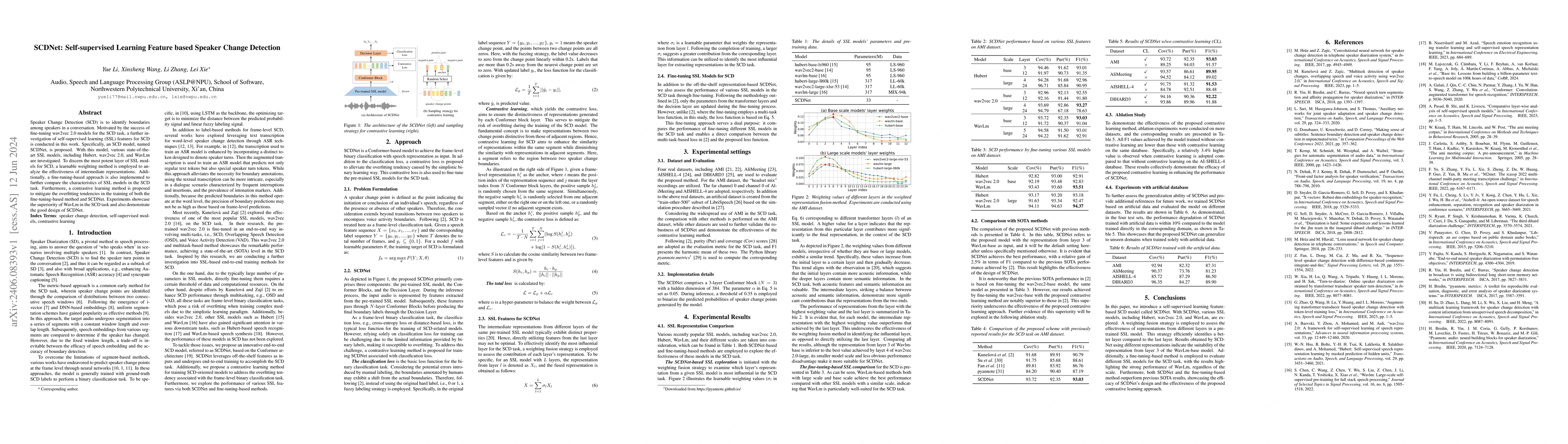 Thumbnail for SCDNet: Self-supervised Learning Feature-based Speaker Change Detection