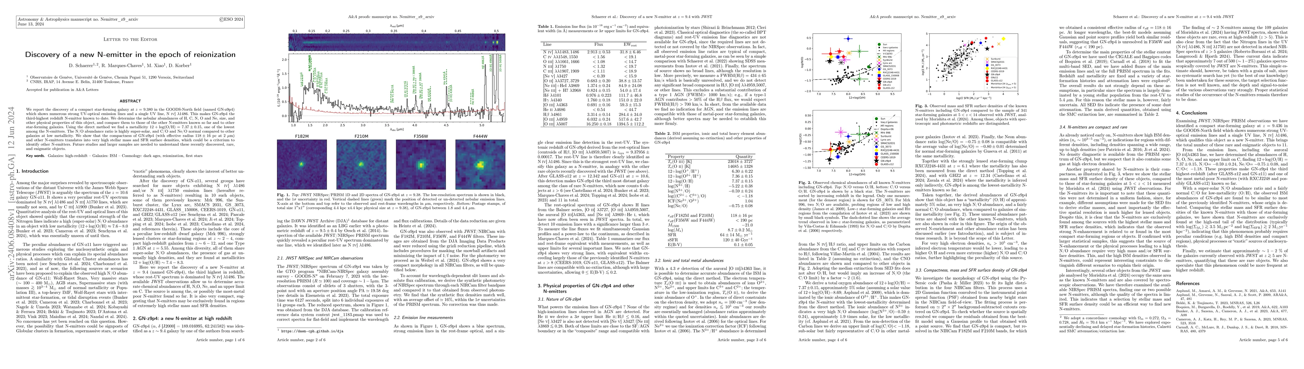 Thumbnail for Discovery of a new N-emitter in the epoch of reionization