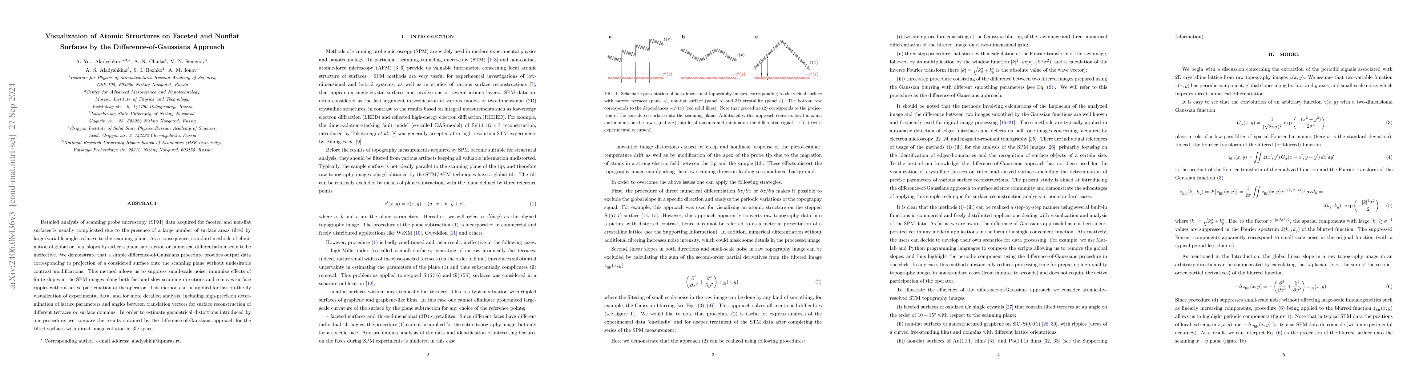 Thumbnail for Visualization of atomic structures on faceted and non-flat surfaces by
  difference-of-gaussians approach