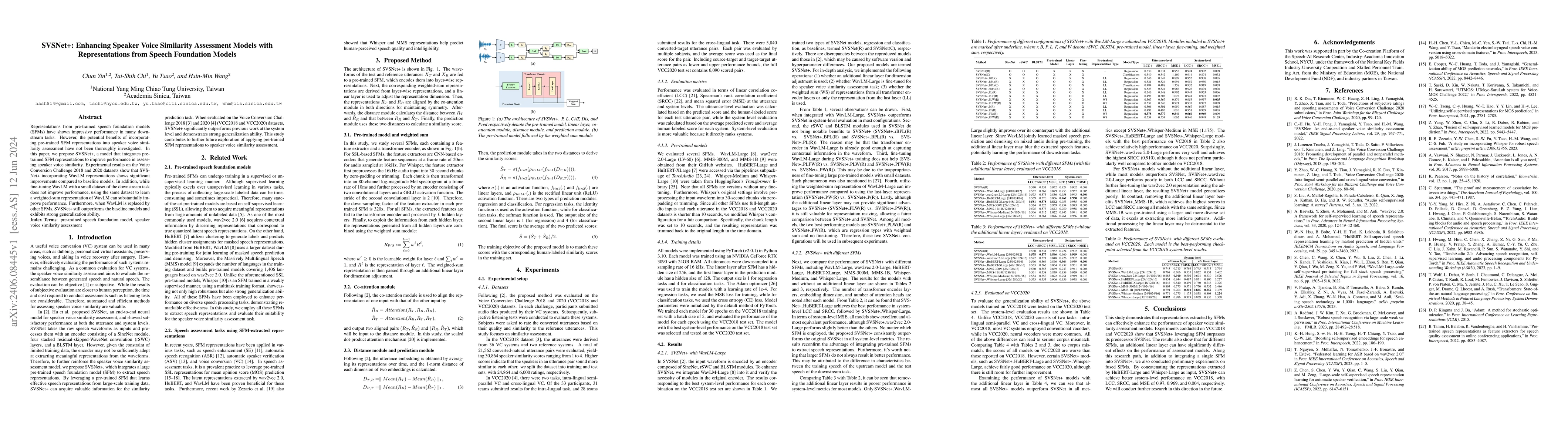 Thumbnail for SVSNet+: Enhancing Speaker Voice Similarity Assessment Models with
  Representations from Speech Foundation Models