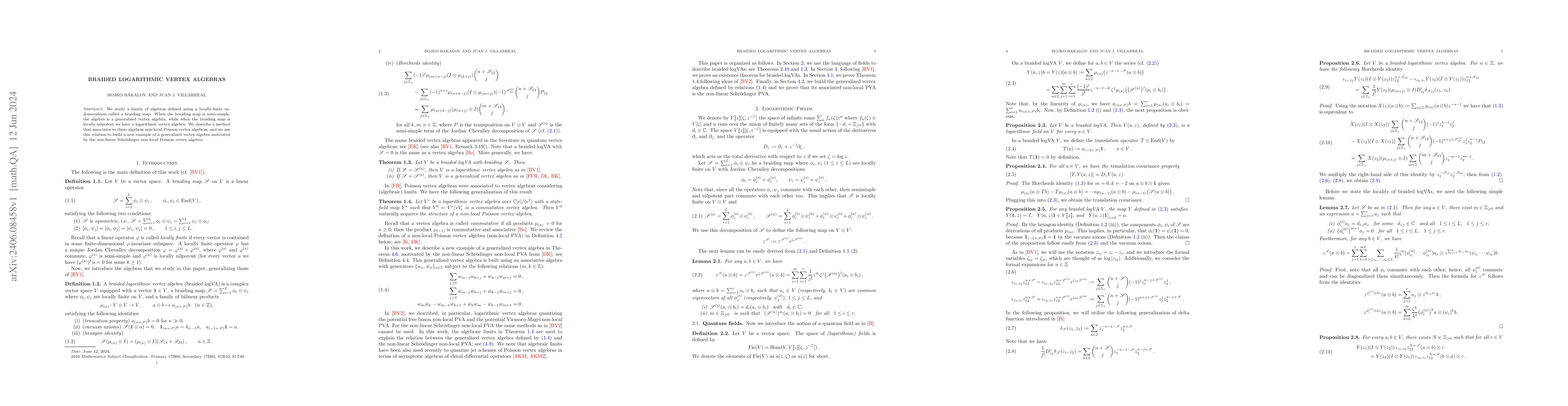 Thumbnail for Braided Logarithmic Vertex Algebras