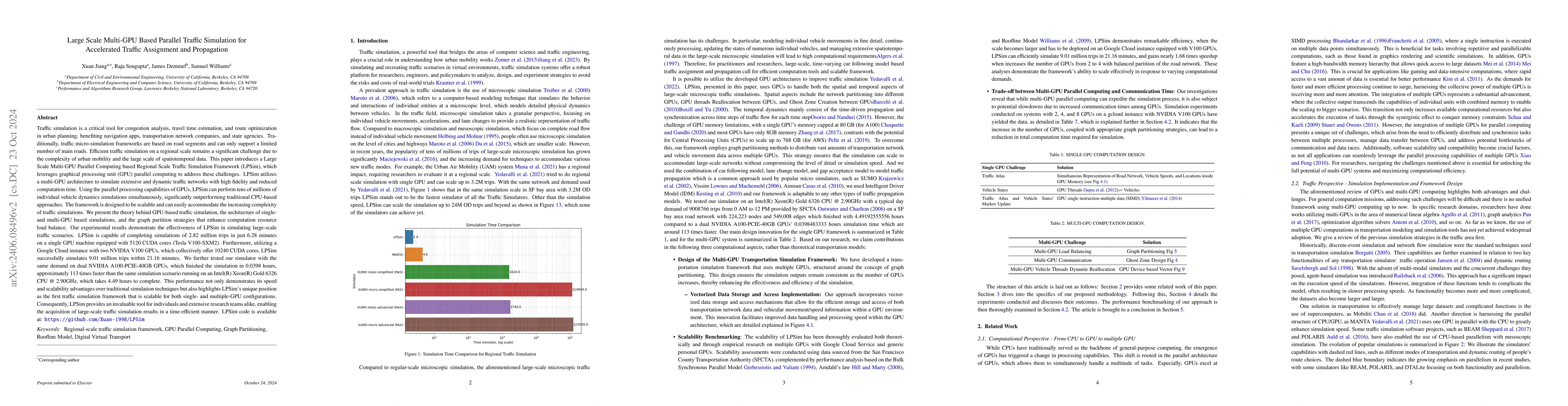 Thumbnail for LPSim: Large Scale Multi-GPU Parallel Computing based Regional Scale
  Traffic Simulation Framework