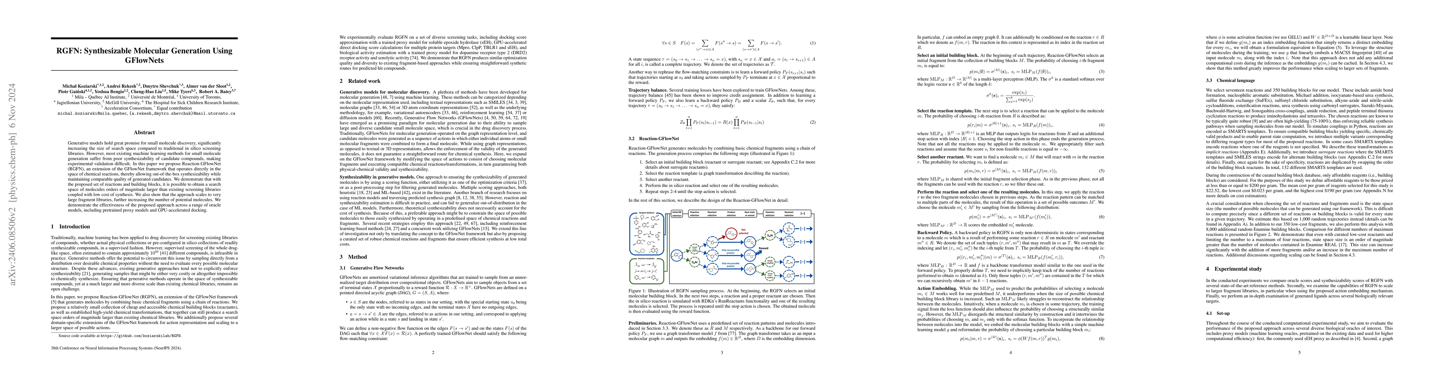 Thumbnail for RGFN: Synthesizable Molecular Generation Using GFlowNets