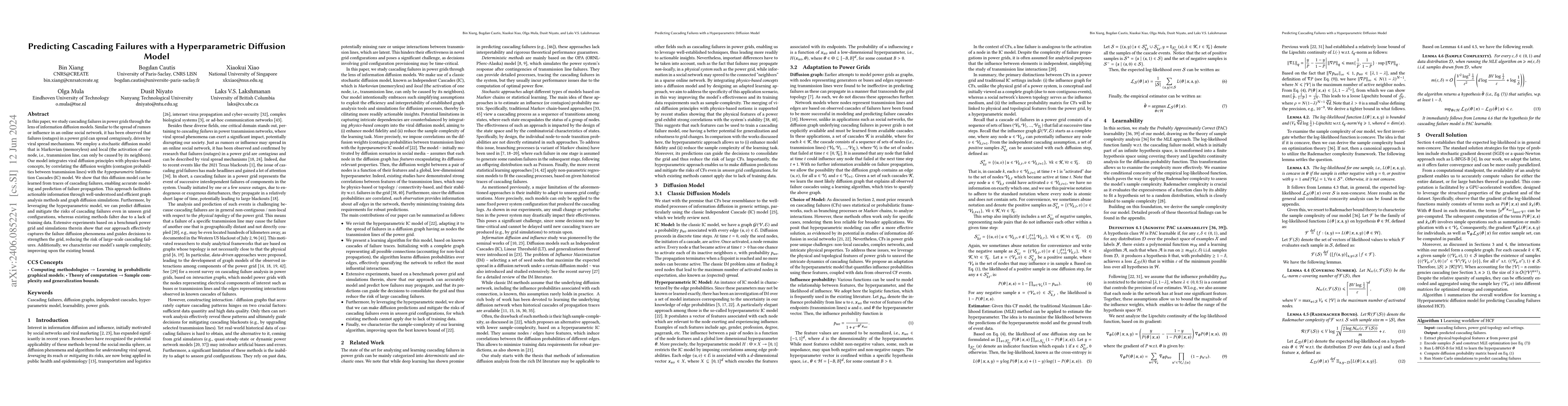 Thumbnail for Predicting Cascading Failures with a Hyperparametric Diffusion Model