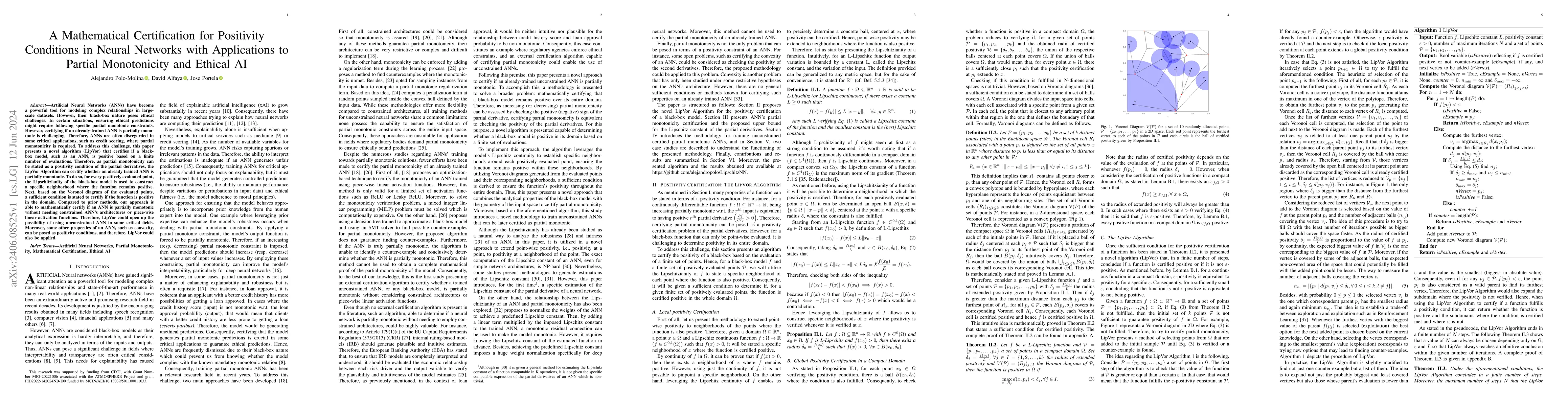 Thumbnail for A Mathematical Certification for Positivity Conditions in Neural
  Networks with Applications to Partial Monotonicity and Ethical AI