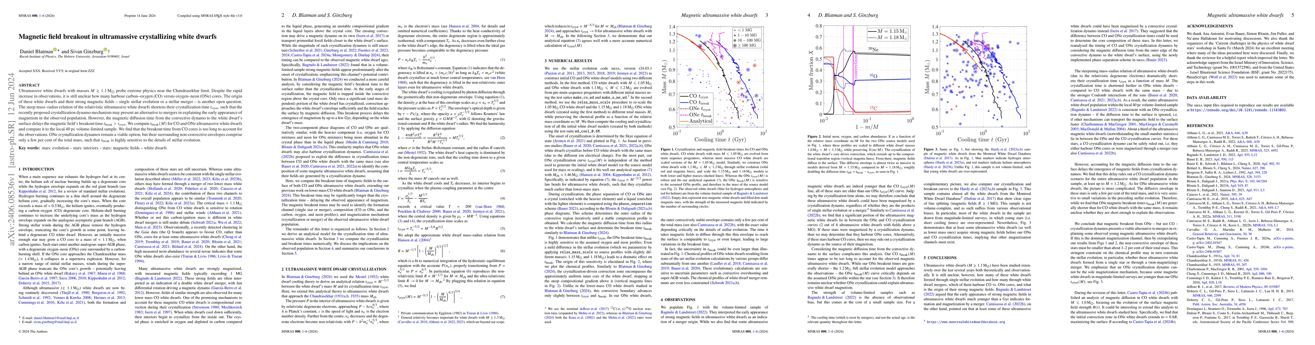 Thumbnail for Magnetic field breakout in ultramassive crystallizing white dwarfs