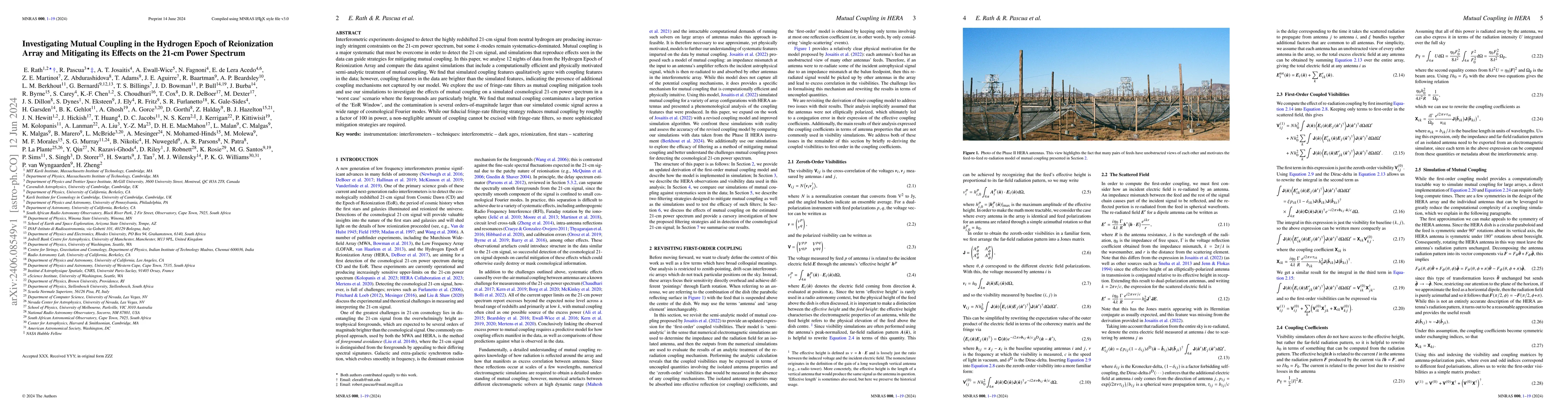 Thumbnail for Investigating Mutual Coupling in the Hydrogen Epoch of Reionization
  Array and Mitigating its Effects on the 21-cm Power Spectrum
