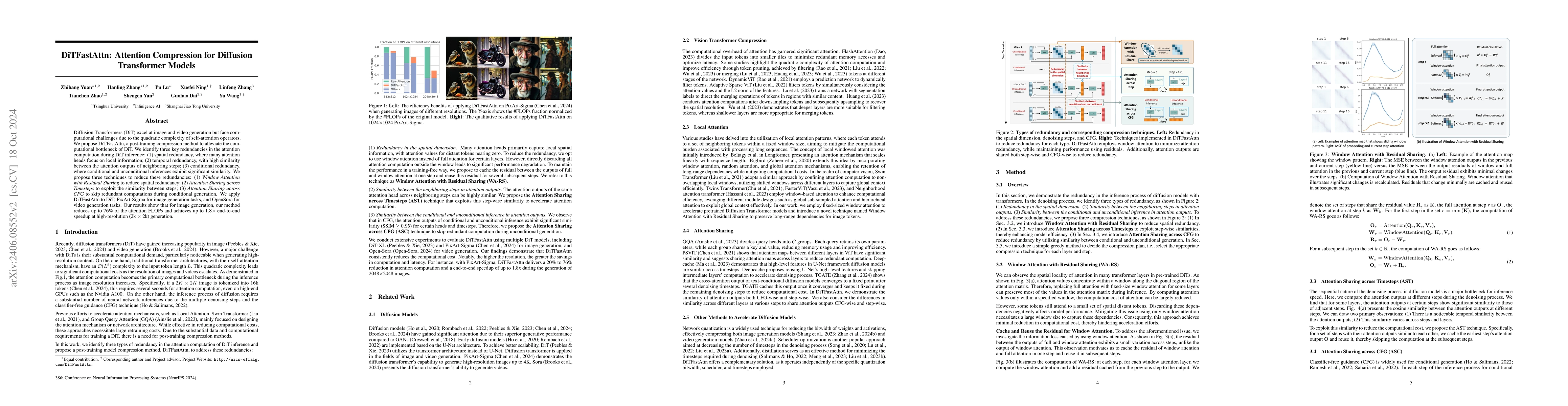 Thumbnail for DiTFastAttn: Attention Compression for Diffusion Transformer Models
