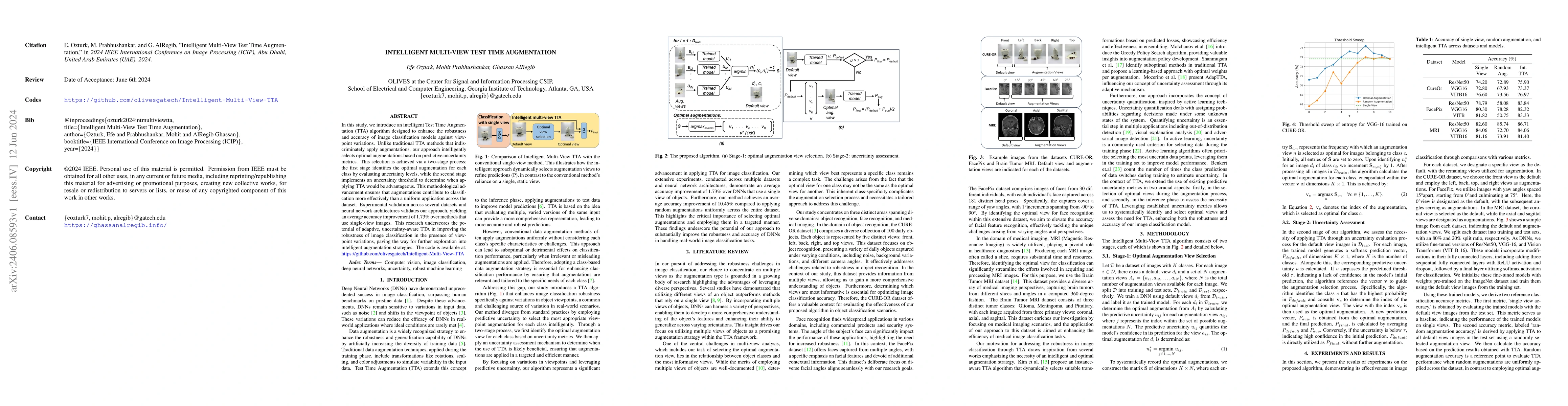 Thumbnail for Intelligent Multi-View Test Time Augmentation