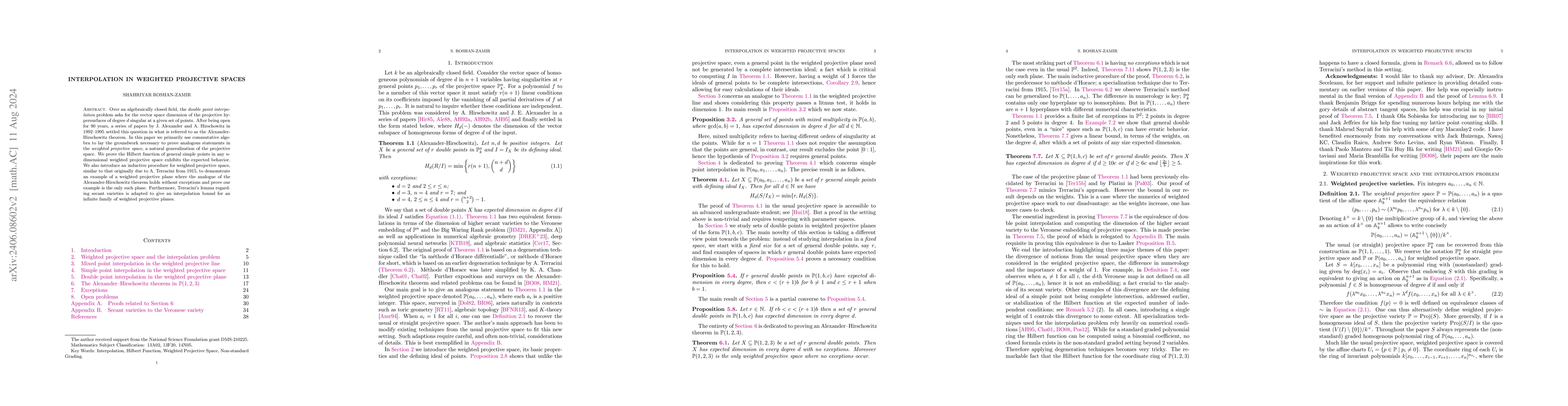 Thumbnail for Interpolation in Weighted Projective Spaces