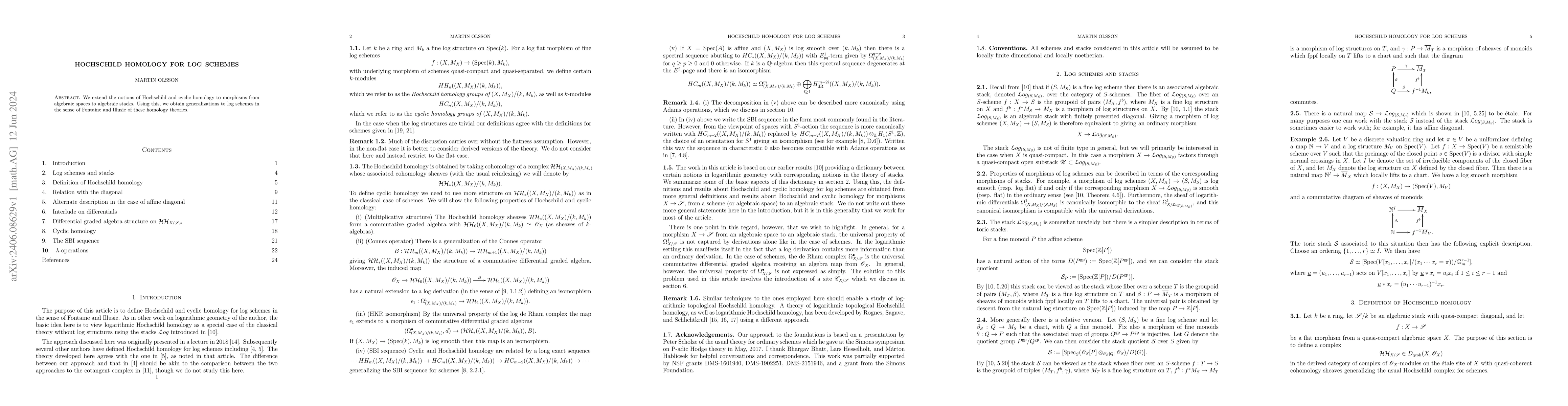 Thumbnail for Hochschild homology for log schemes
