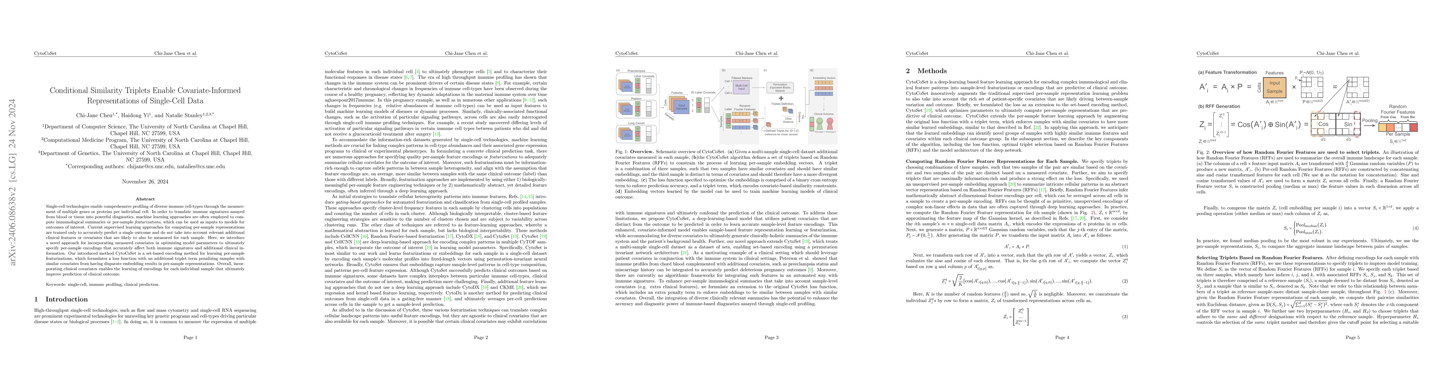 Thumbnail for Conditional Similarity Triplets Enable Covariate-Informed
  Representations of Single-Cell Data
