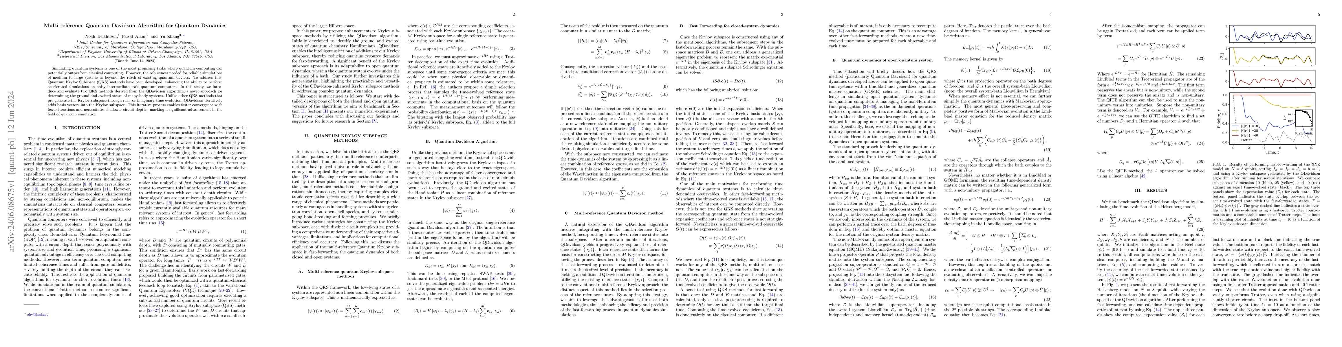 Thumbnail for Multi-reference Quantum Davidson Algorithm for Quantum Dynamics