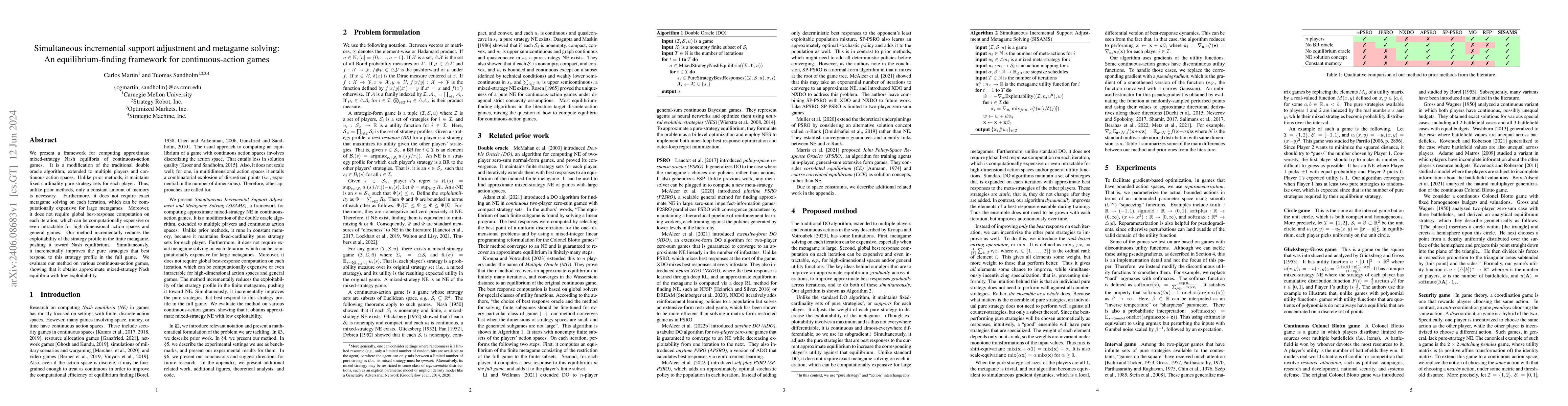 Thumbnail for Simultaneous incremental support adjustment and metagame solving: An
  equilibrium-finding framework for continuous-action games