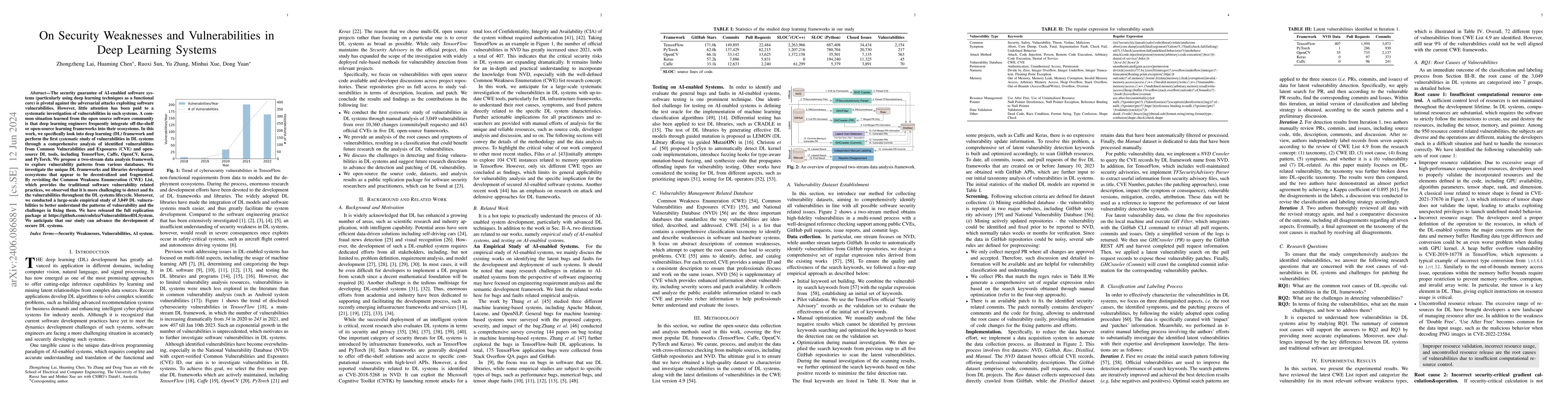 Thumbnail for On Security Weaknesses and Vulnerabilities in Deep Learning Systems