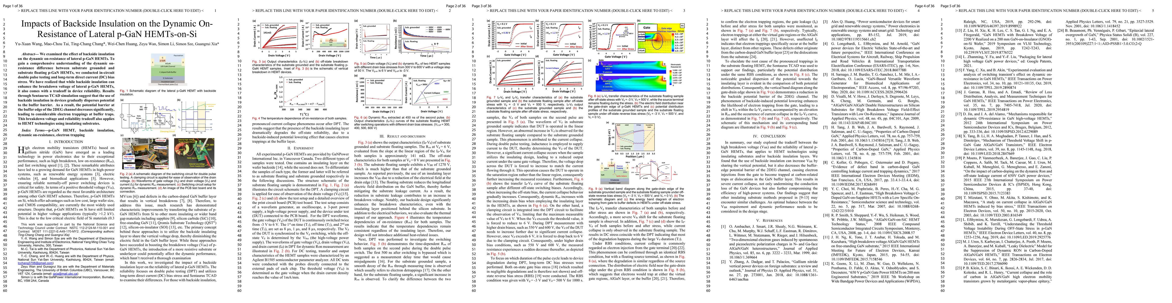 Thumbnail for Impacts of Backside Insulation on the Dynamic On-Resistance of Lateral
  p-GaN HEMTs-on-Si