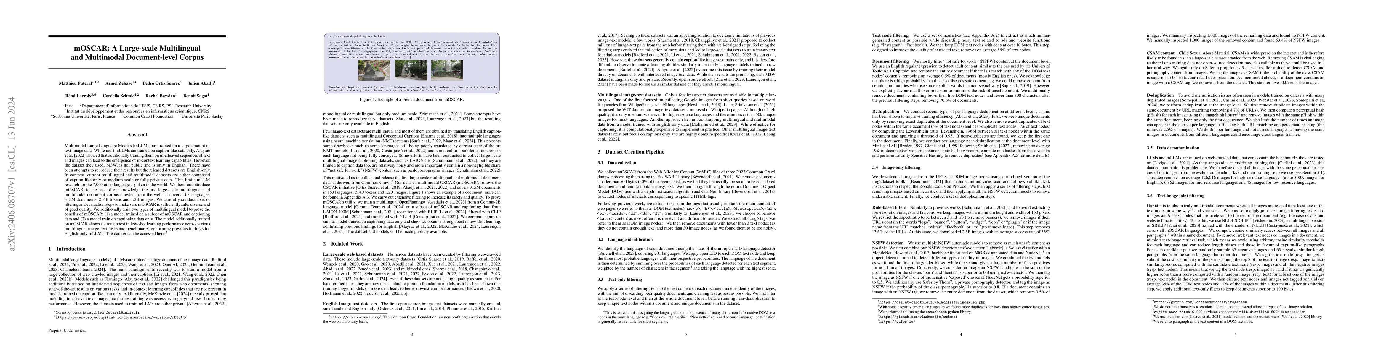 Thumbnail for mOSCAR: A Large-scale Multilingual and Multimodal Document-level Corpus
