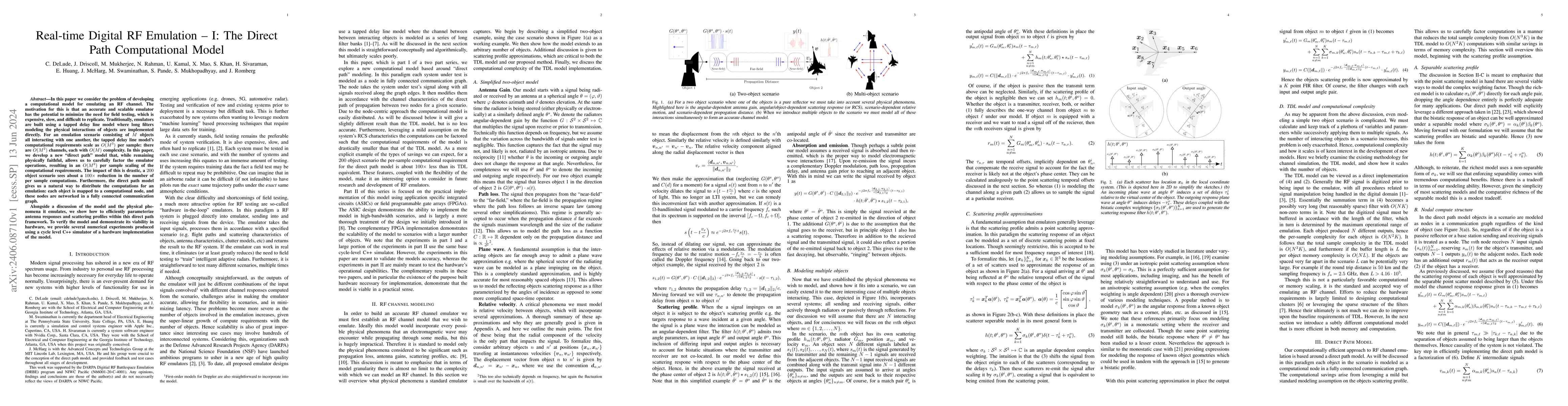 Thumbnail for Real-time Digital RF Emulation -- I: The Direct Path Computational Model