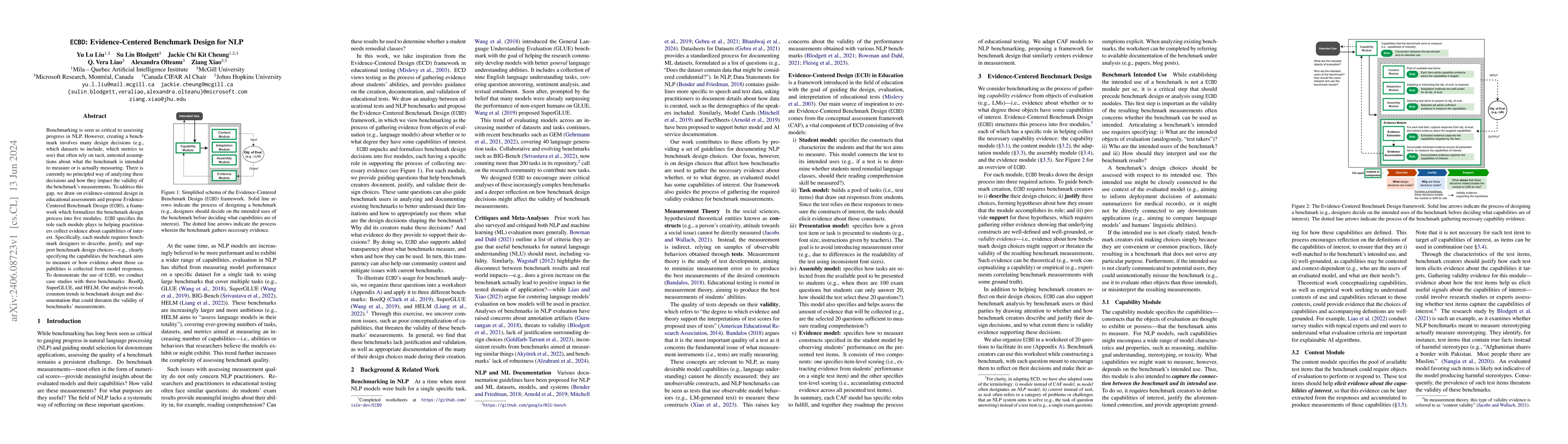 Thumbnail for ECBD: Evidence-Centered Benchmark Design for NLP