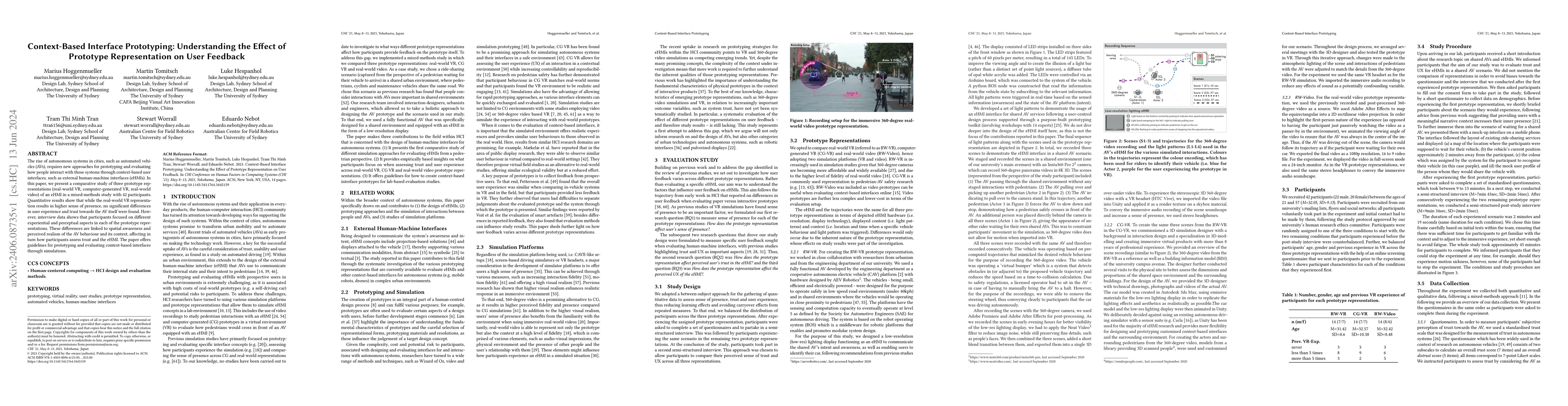 Thumbnail for Context-Based Interface Prototyping: Understanding the Effect of
  Prototype Representation on User Feedback