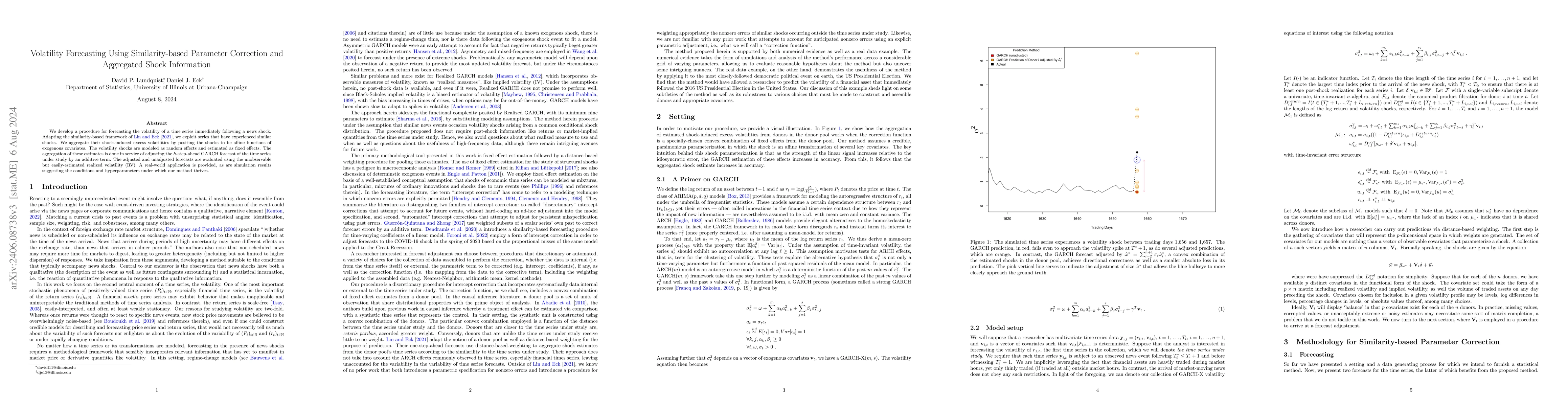 Thumbnail for Volatility Forecasting Using Similarity-based Parameter Correction and
  Aggregated Shock Information