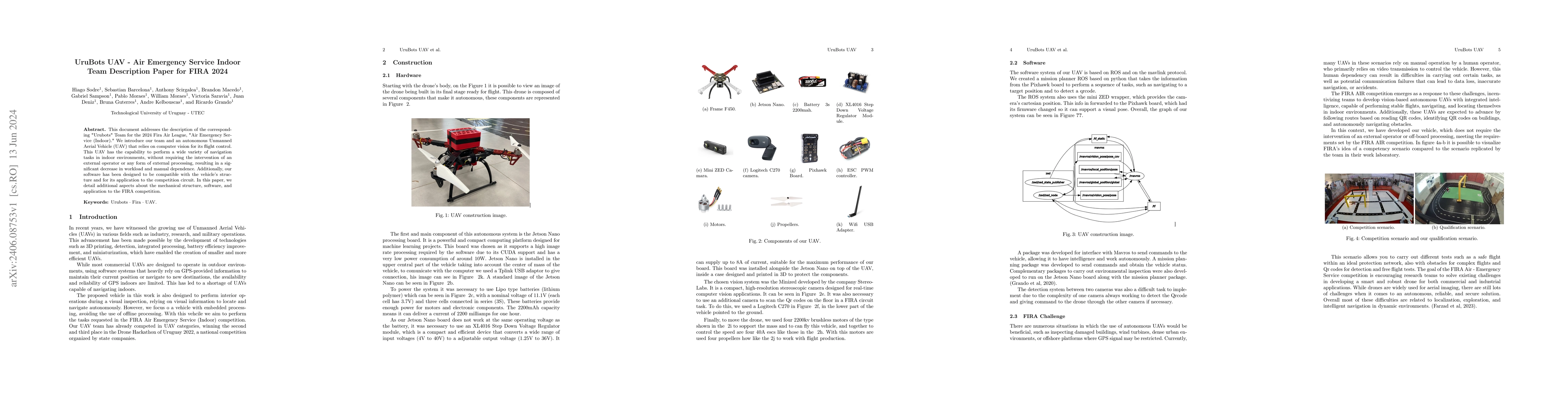 Thumbnail for UruBots UAV -- Air Emergency Service Indoor Team Description Paper for
  FIRA 2024
