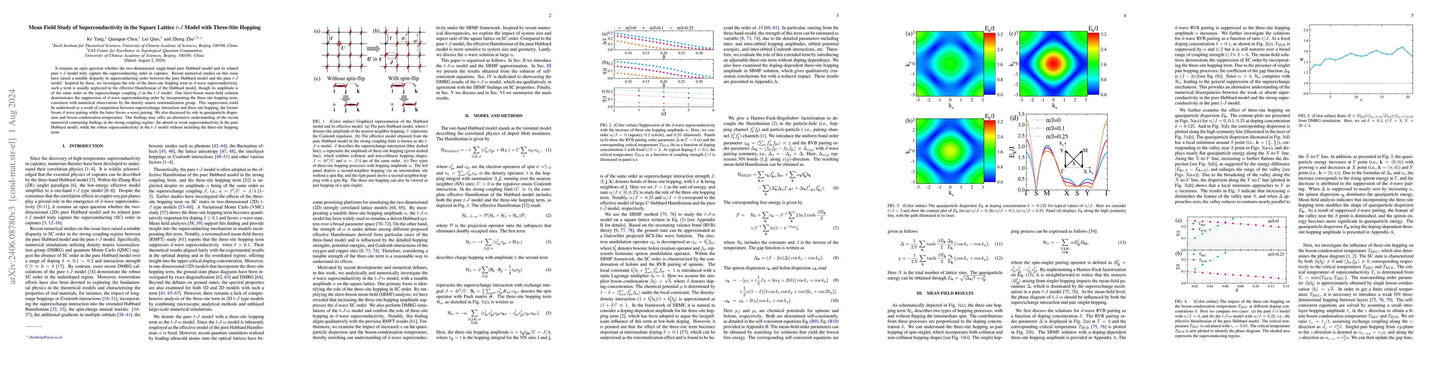 Thumbnail for Mean Field Study of Superconductivity in the Square Lattice $t$-$J$
  Model with Three-Site Hopping