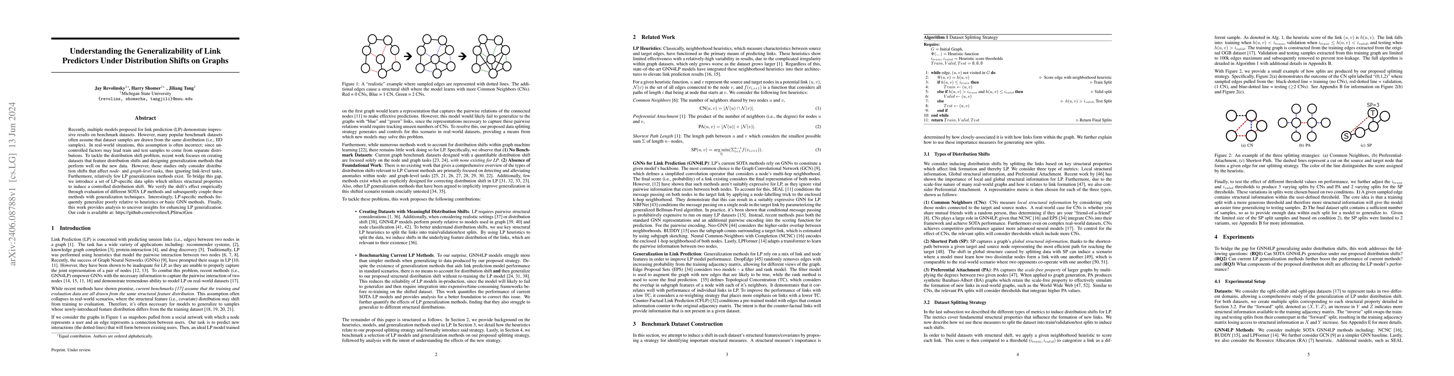 Thumbnail for Understanding the Generalizability of Link Predictors Under Distribution
  Shifts on Graphs