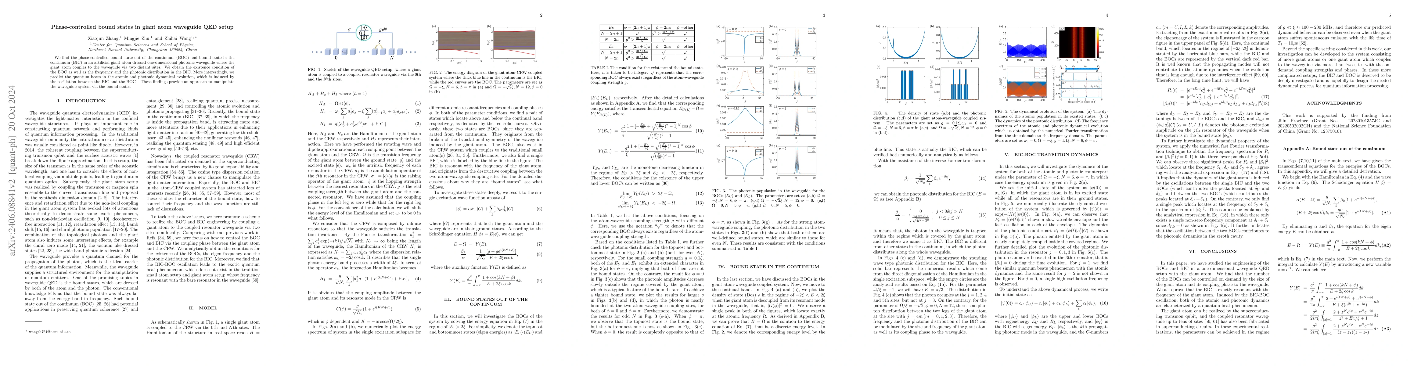 Thumbnail for Engineering bound state in continuum via giant atom in photonic
  waveguide
