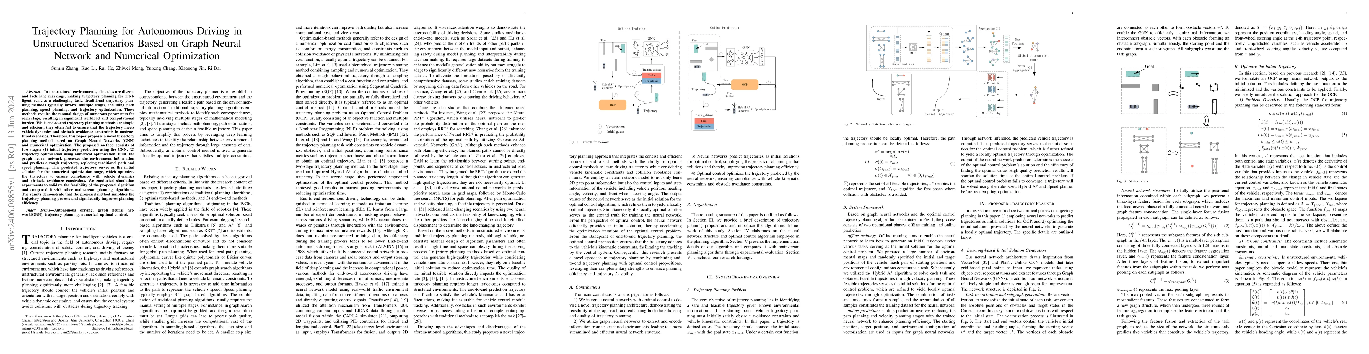 Thumbnail for Trajectory Planning for Autonomous Driving in Unstructured Scenarios
  Based on Graph Neural Network and Numerical Optimization