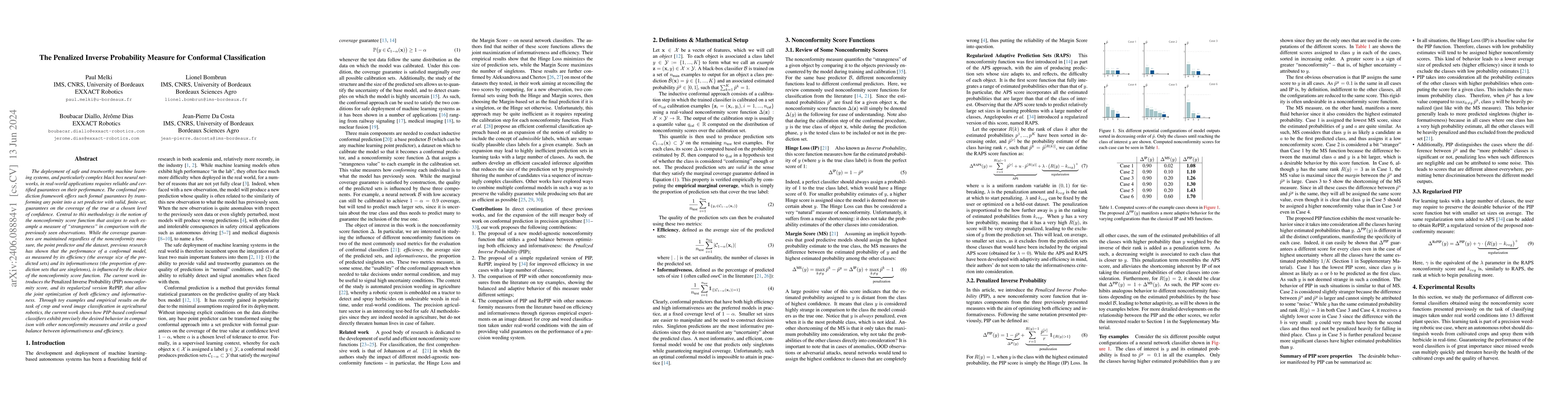 Thumbnail for The Penalized Inverse Probability Measure for Conformal Classification