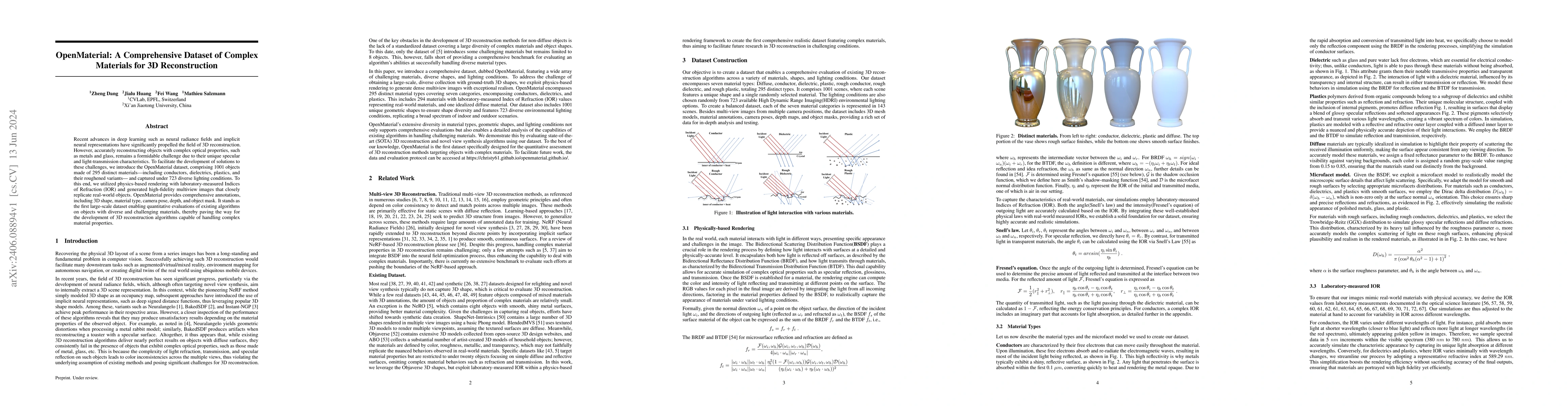 Thumbnail for OpenMaterial: A Comprehensive Dataset of Complex Materials for 3D
  Reconstruction