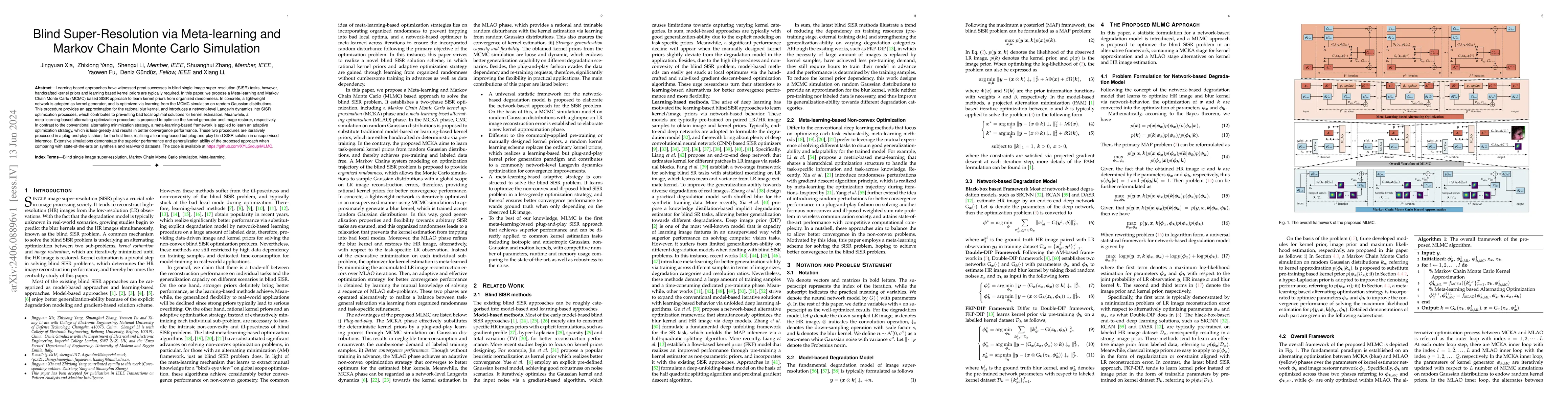 Thumbnail for Blind Super-Resolution via Meta-learning and Markov Chain Monte Carlo
  Simulation